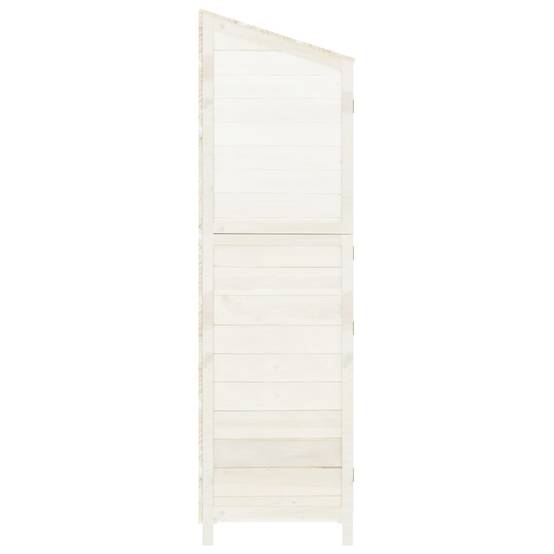 Abri de jardin 0.29m² - Cabane de jardin - Remise de jardin Blanc 55x52x174,5 cm Bois de sapin solide MAISON CHIC - Image 5