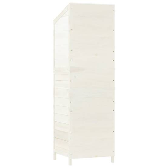 Abri de jardin 0.29m² - Cabane de jardin - Remise de jardin Blanc 55x52x174,5 cm Bois de sapin solide MAISON CHIC - Image 6
