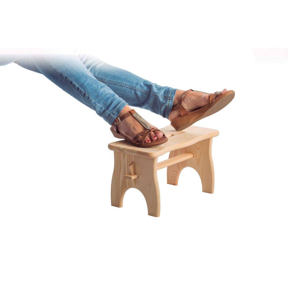Repose-pieds marche-pieds en pin brut - Imagen 4