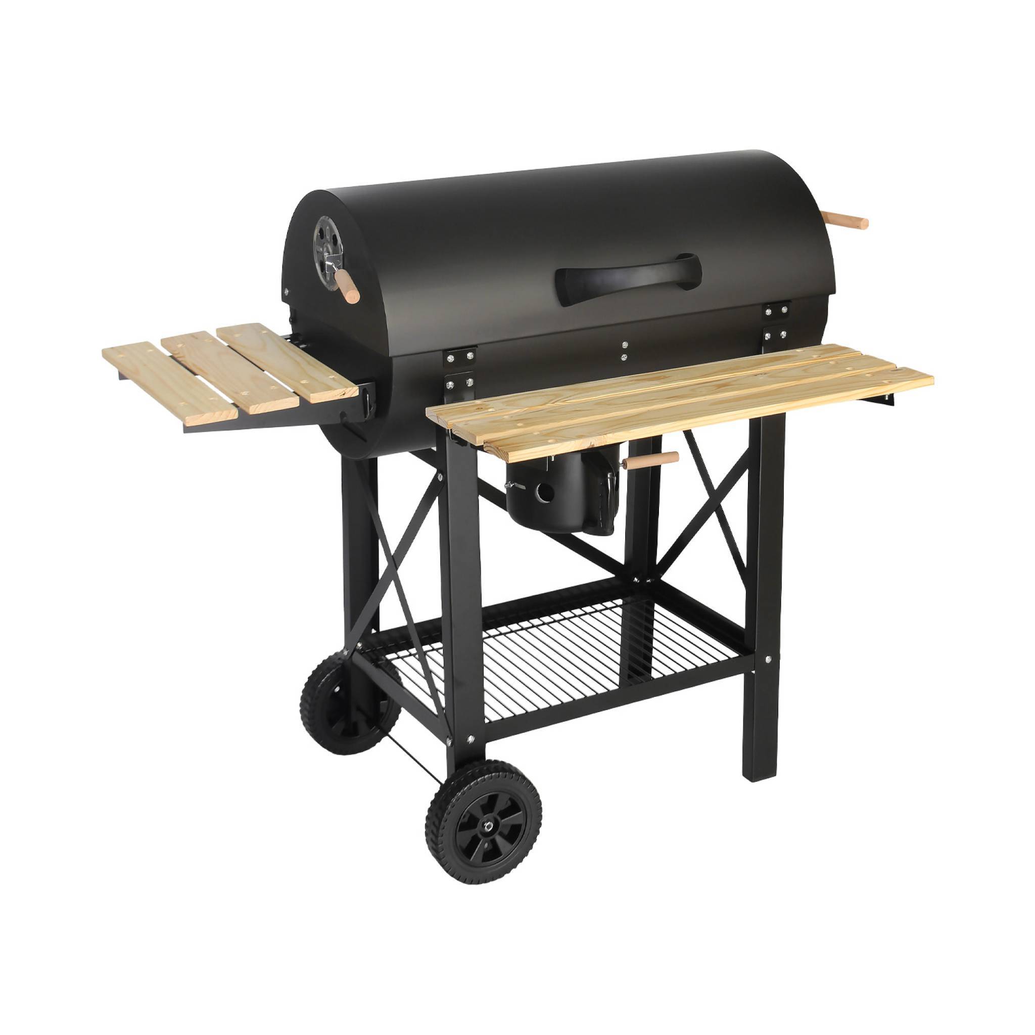 sweeek - Barbecue américain charbon de bois - Serge noir - Smoker américain avec aérateurs. récupérateur de cendres. fumoir | sweeek - Image 2