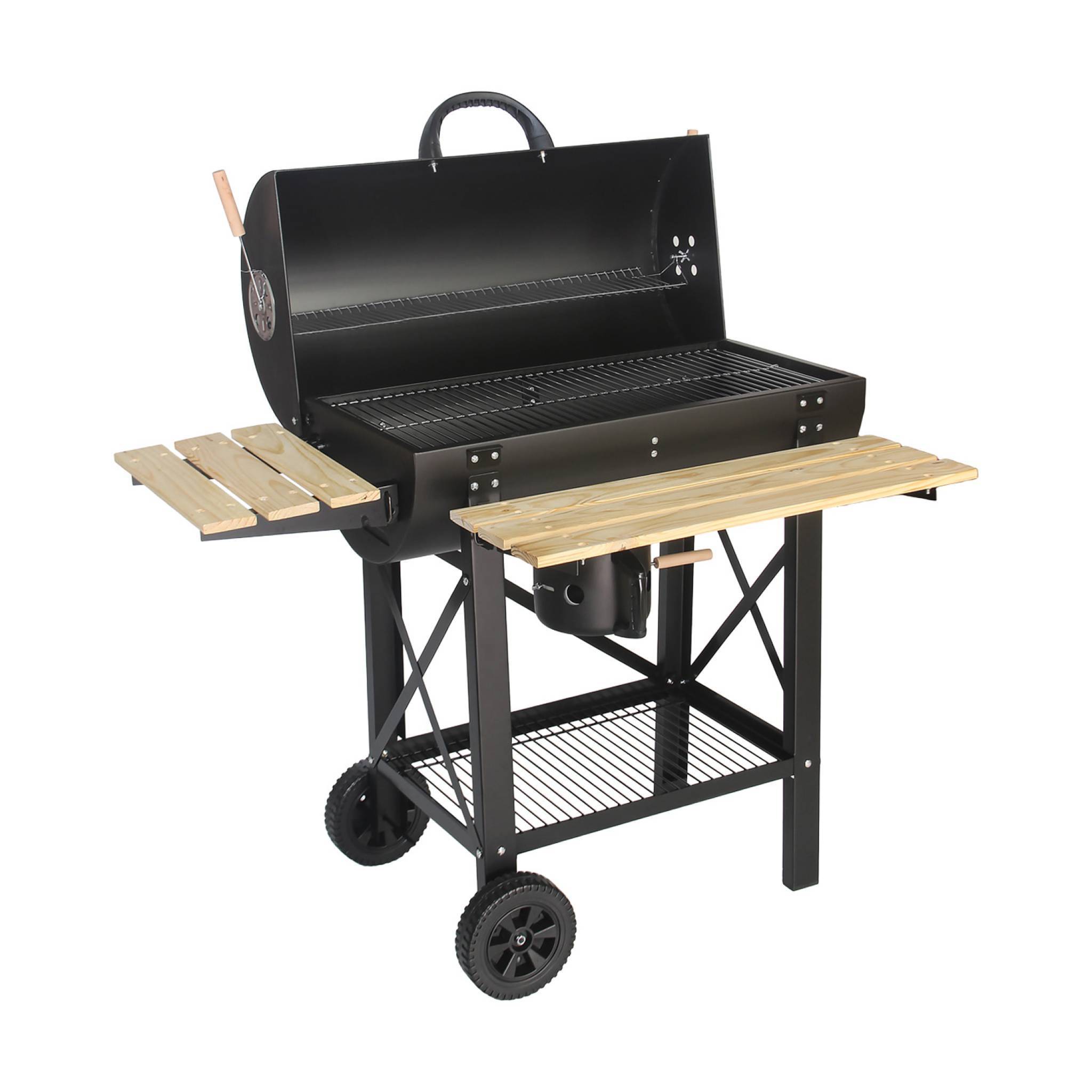 sweeek - Barbecue américain charbon de bois - Serge noir - Smoker américain avec aérateurs. récupérateur de cendres. fumoir | sweeek - Image 3