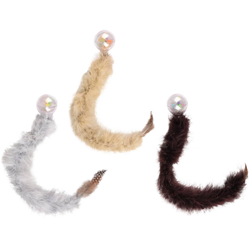 1 Balle Boa avec plume 47 cm jouet pour chat couleur aléatoire - Imagen 5