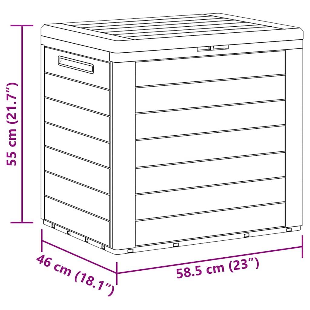Coffre de Rangement Extérieur 140L en PP Verrouillable pour Balcon Jardin Anthracite 58.5x46x55 cm – ComfortXL Outdoor Living - Image 10
