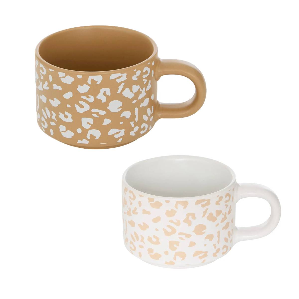 Lot de 4 Mugs sur Rack "Leopardi" 20cl Multicolore - Image 2