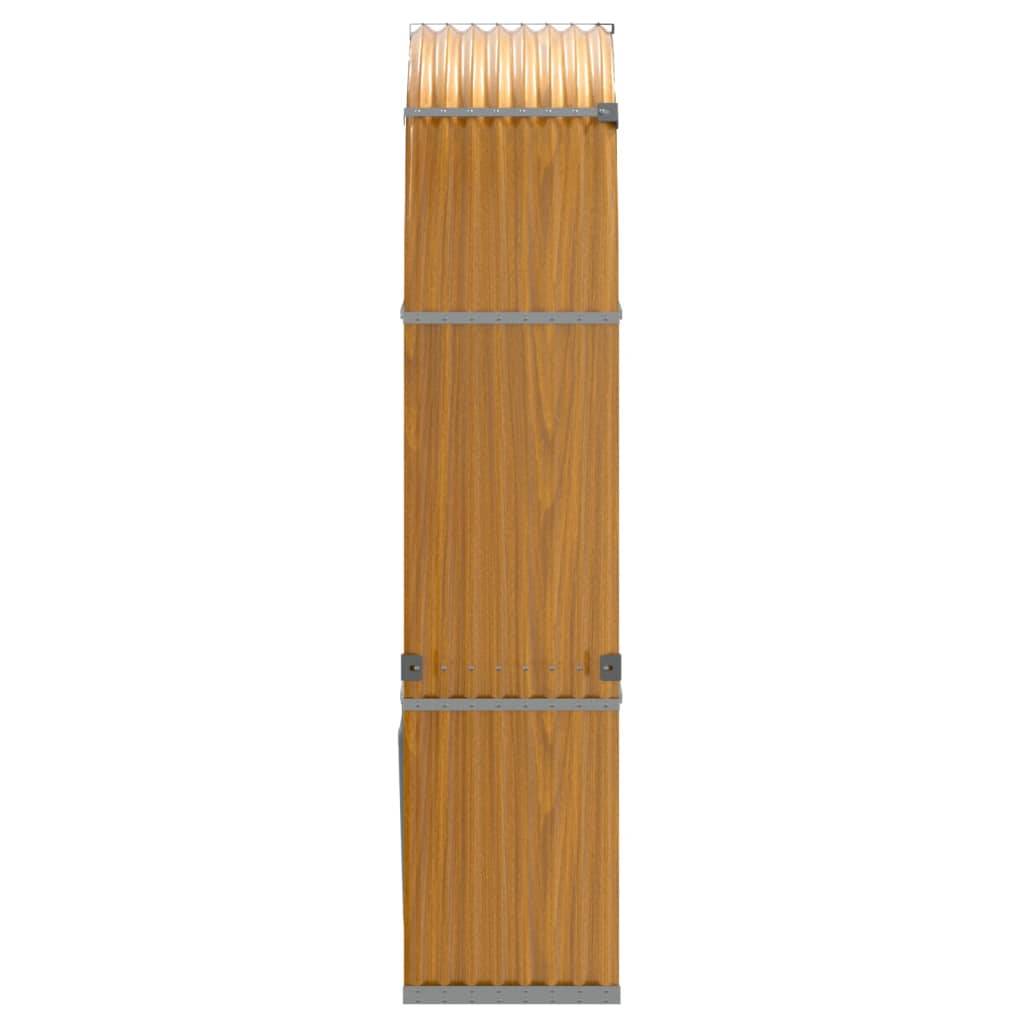 Range-bûches extérieur acier galvanisé Aspect Bois 120x45x210 cm – ComfortXL Outdoor Living - Image 5