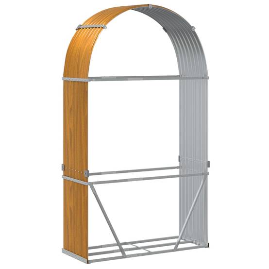 Range-bûches extérieur acier galvanisé Aspect Bois 120x45x210 cm – ComfortXL Outdoor Living - Image 6