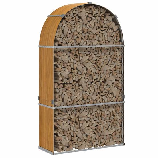 Range-bûches extérieur acier galvanisé Aspect Bois 120x45x210 cm – ComfortXL Outdoor Living - Image 3