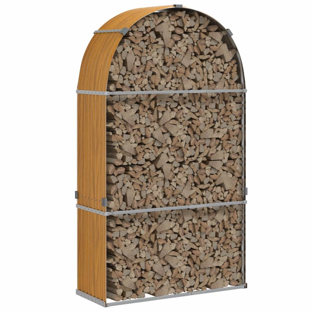 Range-bûches extérieur acier galvanisé Aspect Bois 120x45x210 cm – ComfortXL Outdoor Living - Image 3