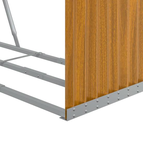 Range-bûches extérieur acier galvanisé Aspect Bois 120x45x210 cm – ComfortXL Outdoor Living - Image 7