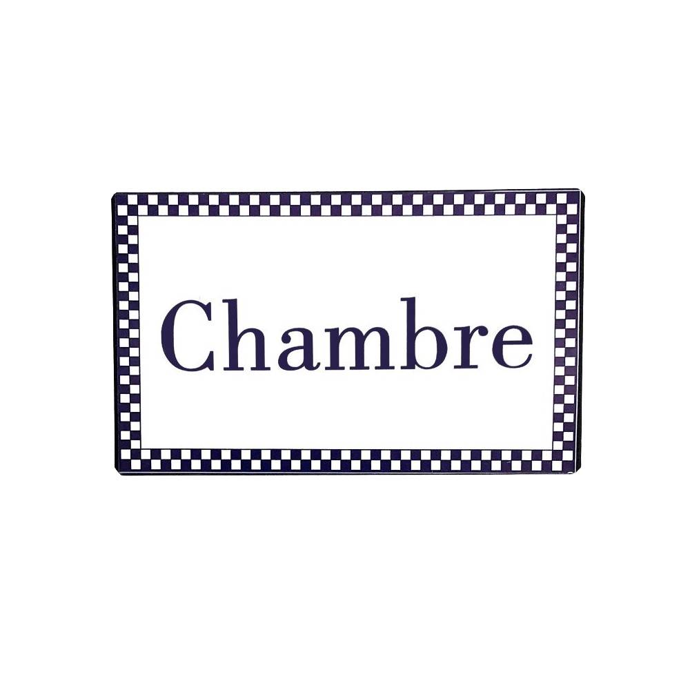 ~ Plaque de porte décorative vintage chambre fer blanc bleu 15x9cm Chemin de campagne
