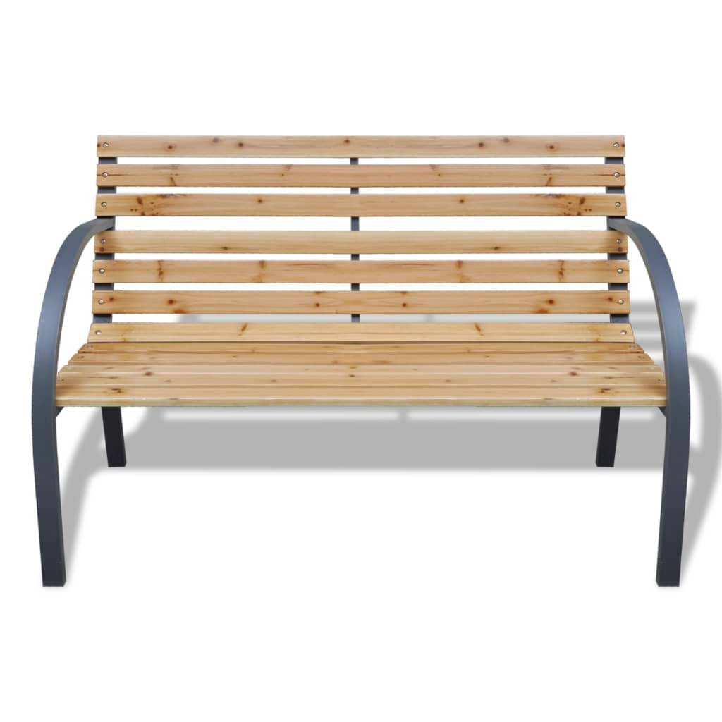 Helloshop26 - Banc de jardin meuble de patio d'extérieur terrasse 120 x 62 x 82 cm bois et fer - Imagen 2