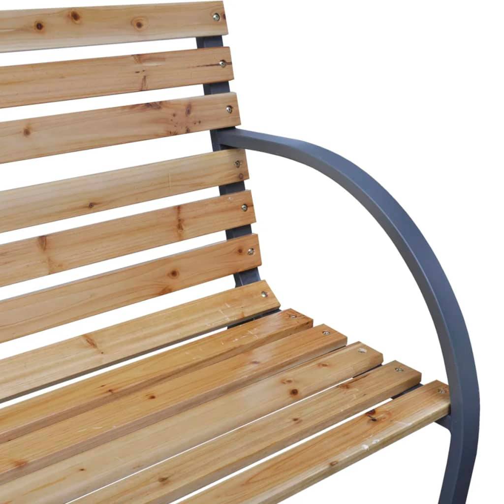 Helloshop26 - Banc de jardin meuble de patio d'extérieur terrasse 120 x 62 x 82 cm bois et fer - Imagen 3