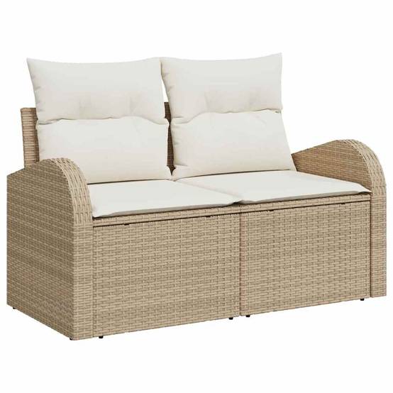 Salon Bas Extérieur 11 Pièces Résine Tressée Beige et Crème Raffinée Idéal pour Détente en Famille – ComfortXL Outdoor Living - Imagen 4