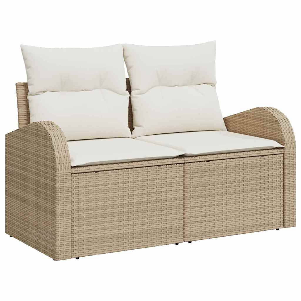 Salon Bas Extérieur 11 Pièces Résine Tressée Beige et Crème Raffinée Idéal pour Détente en Famille – ComfortXL Outdoor Living - Imagen 4