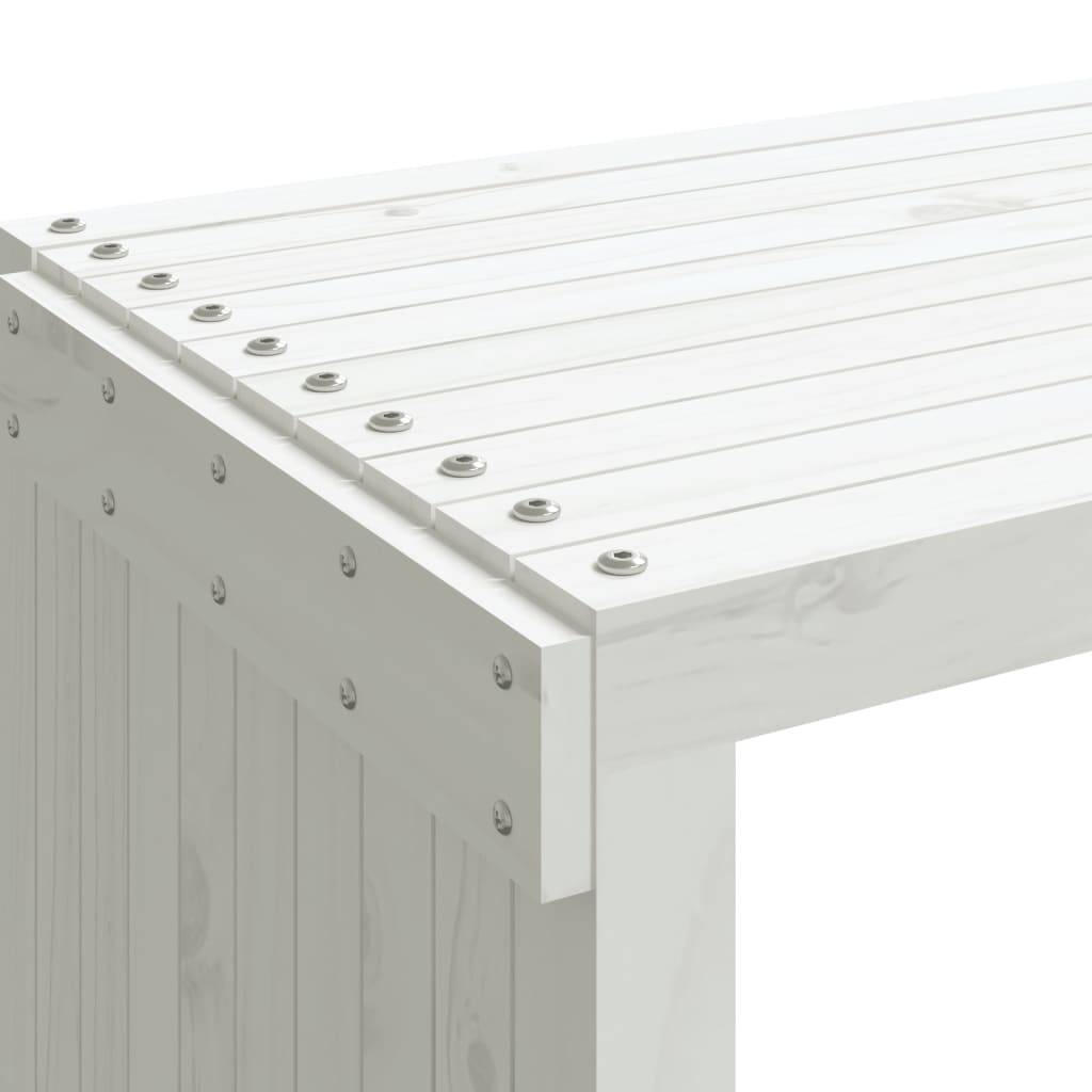 Maison Chic - Banc de jardin - Banc d'extérieur - Banquette extensible blanc 212,5x40,5x45cm bois massif pin - Imagen 8