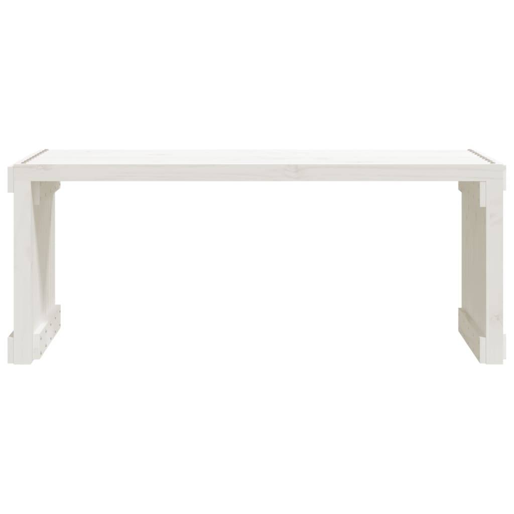 Maison Chic - Banc de jardin - Banc d'extérieur - Banquette extensible blanc 212,5x40,5x45cm bois massif pin - Imagen 4