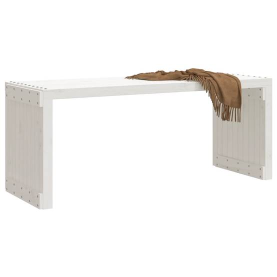 Maison Chic - Banc de jardin - Banc d'extérieur - Banquette extensible blanc 212,5x40,5x45cm bois massif pin - Imagen 3