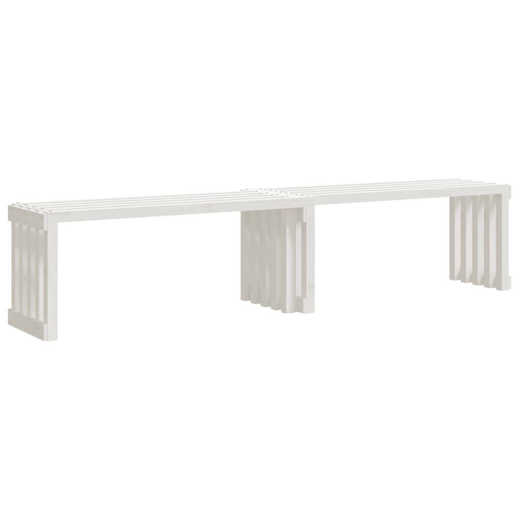 Maison Chic - Banc de jardin - Banc d'extérieur - Banquette extensible blanc 212,5x40,5x45cm bois massif pin - Imagen 1