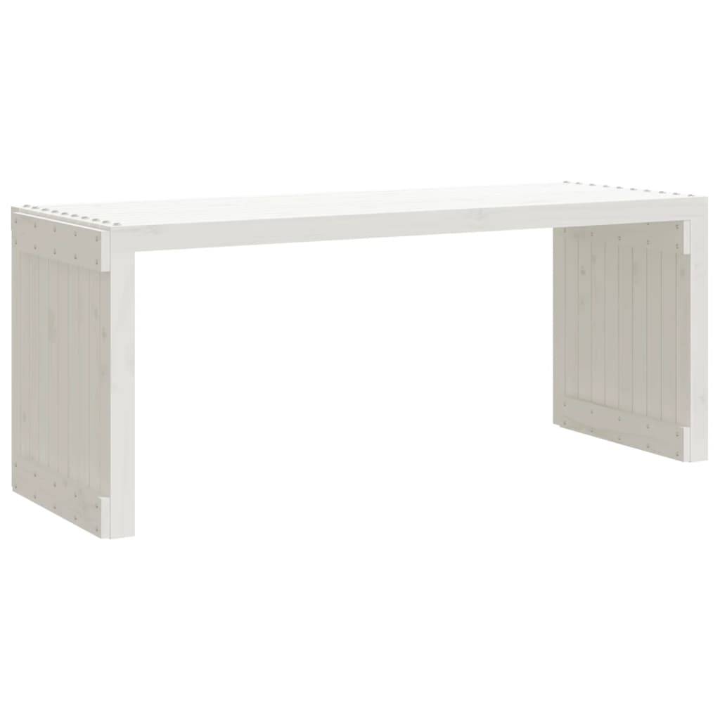 Maison Chic - Banc de jardin - Banc d'extérieur - Banquette extensible blanc 212,5x40,5x45cm bois massif pin - Imagen 5