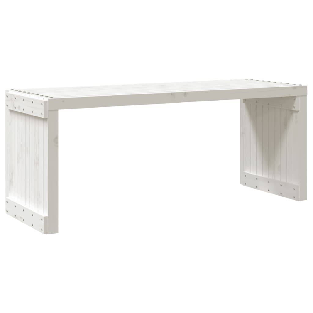 Maison Chic - Banc de jardin - Banc d'extérieur - Banquette extensible blanc 212,5x40,5x45cm bois massif pin - Imagen 7