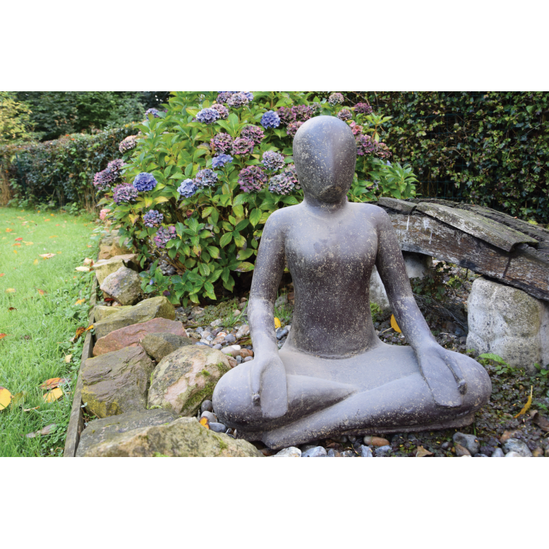 Jardinex - Statue jardin femme yoga - Gris  - Jardinex - Imagen 2