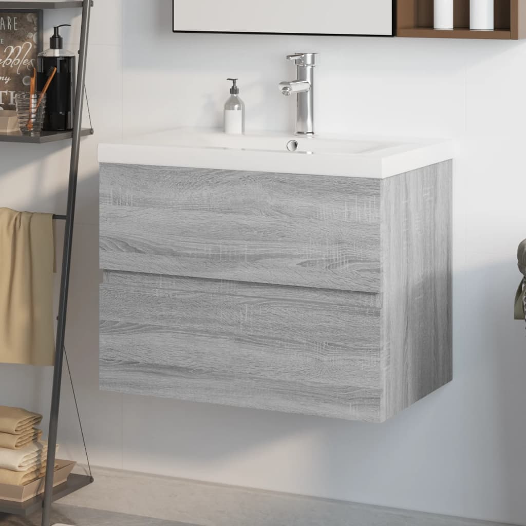 Vidaxl - Meuble lavabo avec bassin intégré Sonoma gris Bois d'ingénierie - vidaXL - Imagen 2