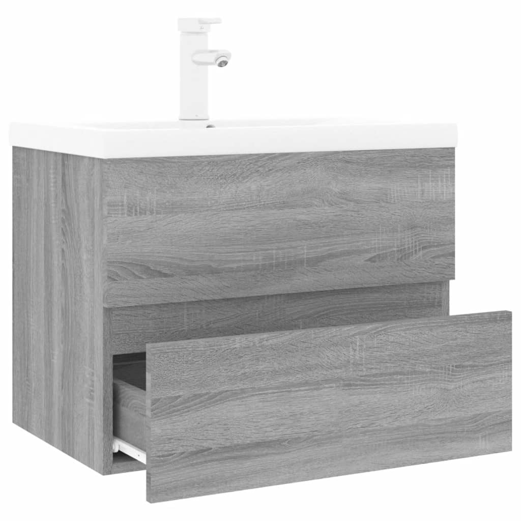 Vidaxl - Meuble lavabo avec bassin intégré Sonoma gris Bois d'ingénierie - vidaXL - Imagen 3