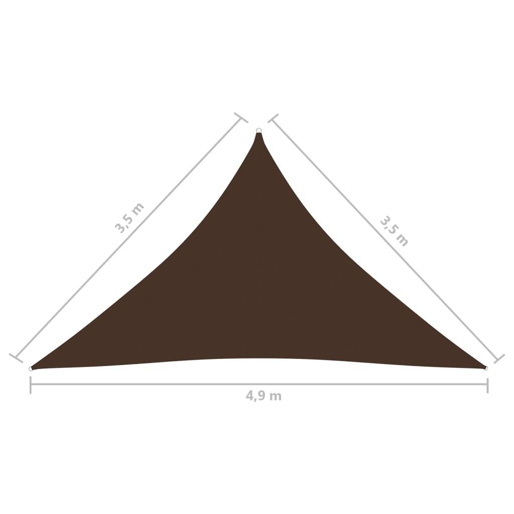 Helloshop26 - Voile toile d'ombrage parasol tissu oxford triangulaire 3,5 x 3,5 x 4,9 m marron - Imagen 6