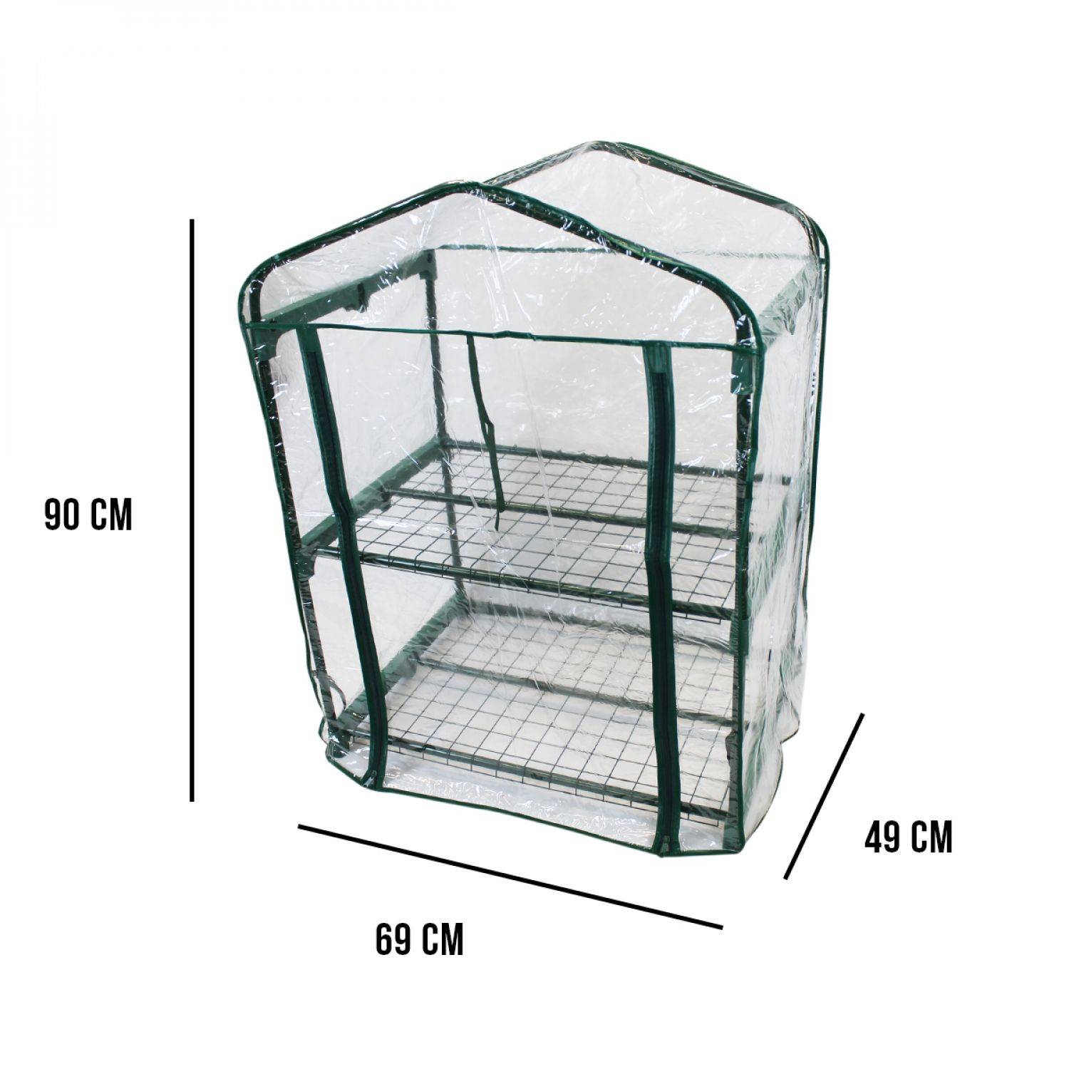 Linxor - Serre de jardin 2 étagères 69 x 49 x 90 cm transparente en plastique PVC - Linxor - Imagen 2