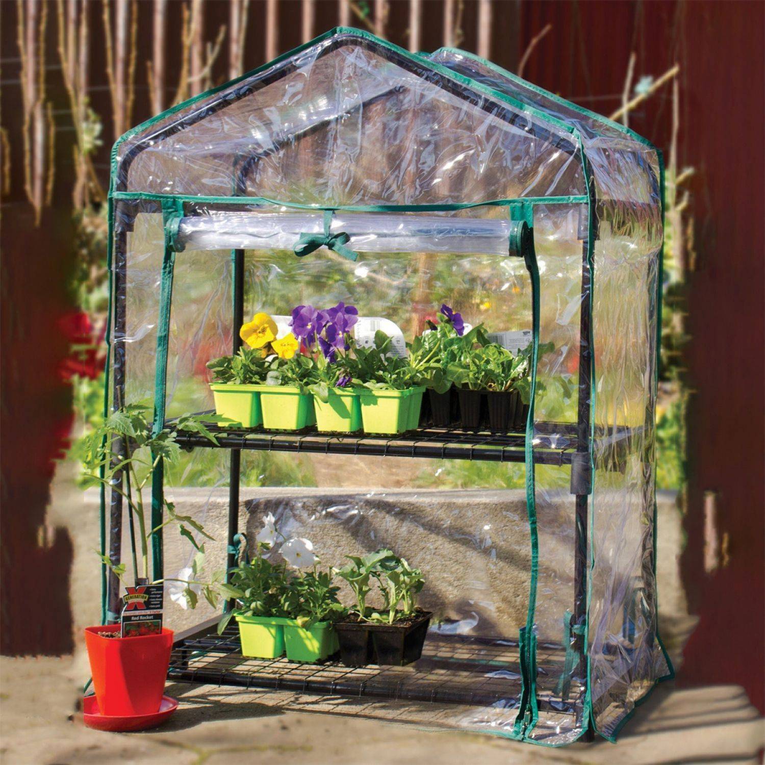 Linxor - Serre de jardin 2 étagères 69 x 49 x 90 cm transparente en plastique PVC - Linxor - Imagen 4