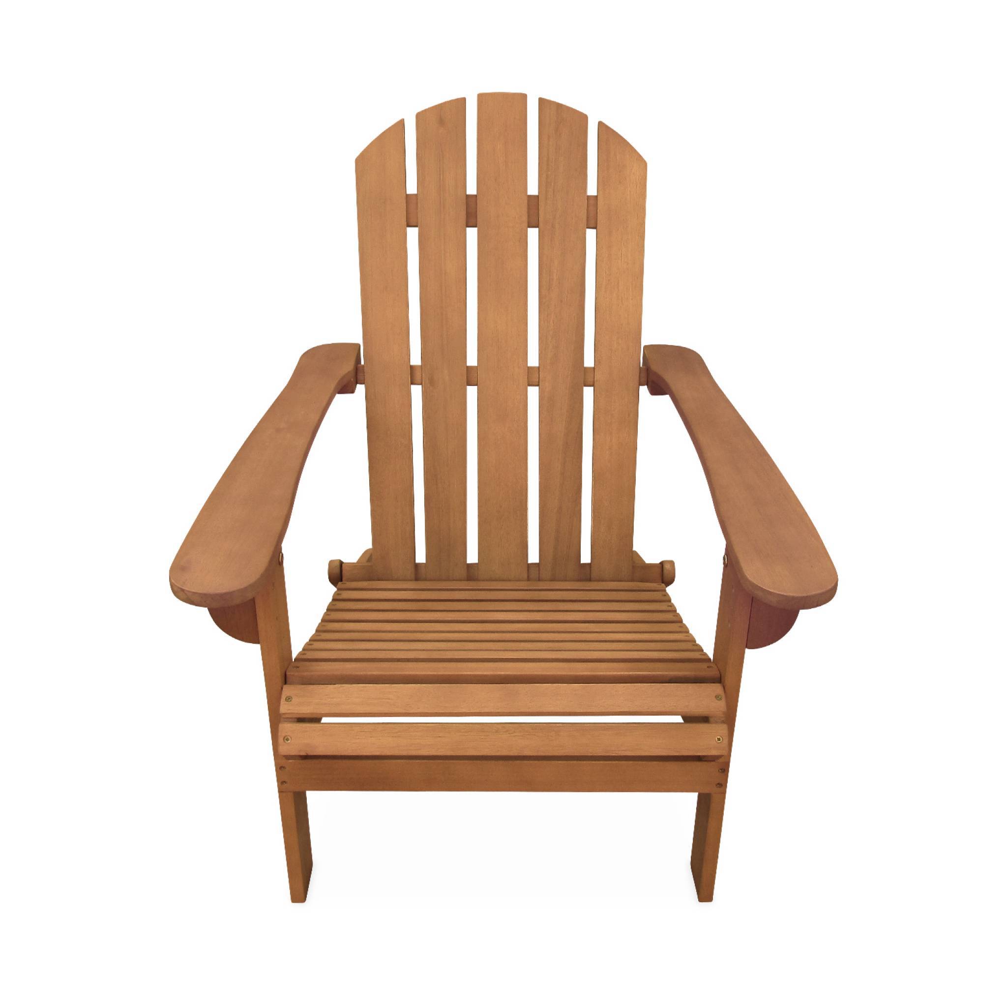 Lot de 2 fauteuils de jardin en bois - Adirondack Salamanca- Eucalyptus. chaises de terrasse rétro. sièges de plage | sweeek - Image 5