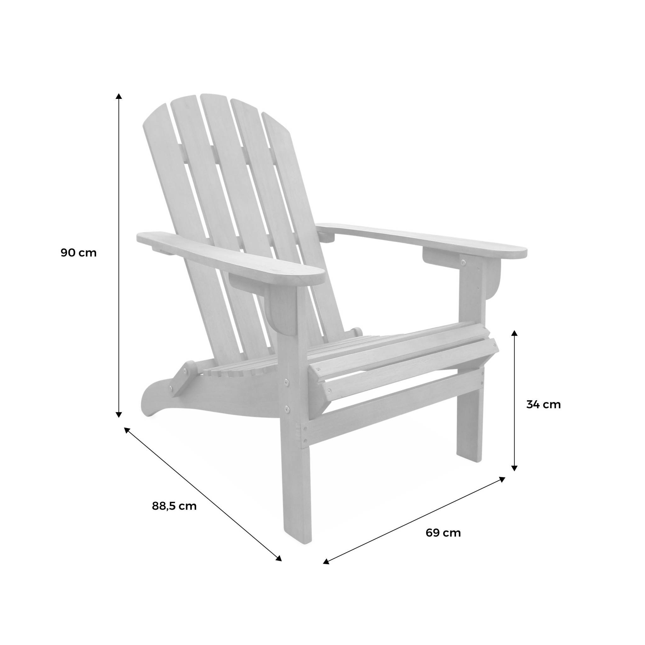 Lot de 2 fauteuils de jardin en bois - Adirondack Salamanca- Eucalyptus. chaises de terrasse rétro. sièges de plage  | sweeek - Image 4