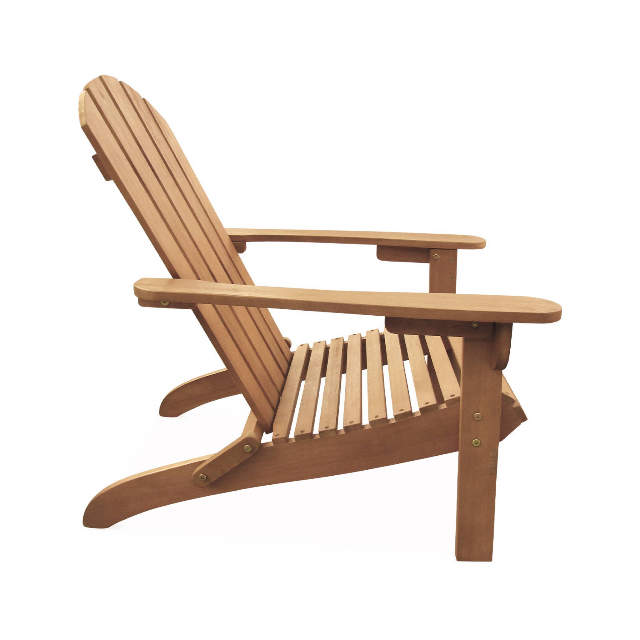 Lot de 2 fauteuils de jardin en bois - Adirondack Salamanca- Eucalyptus. chaises de terrasse rétro. sièges de plage | sweeek - Image 6