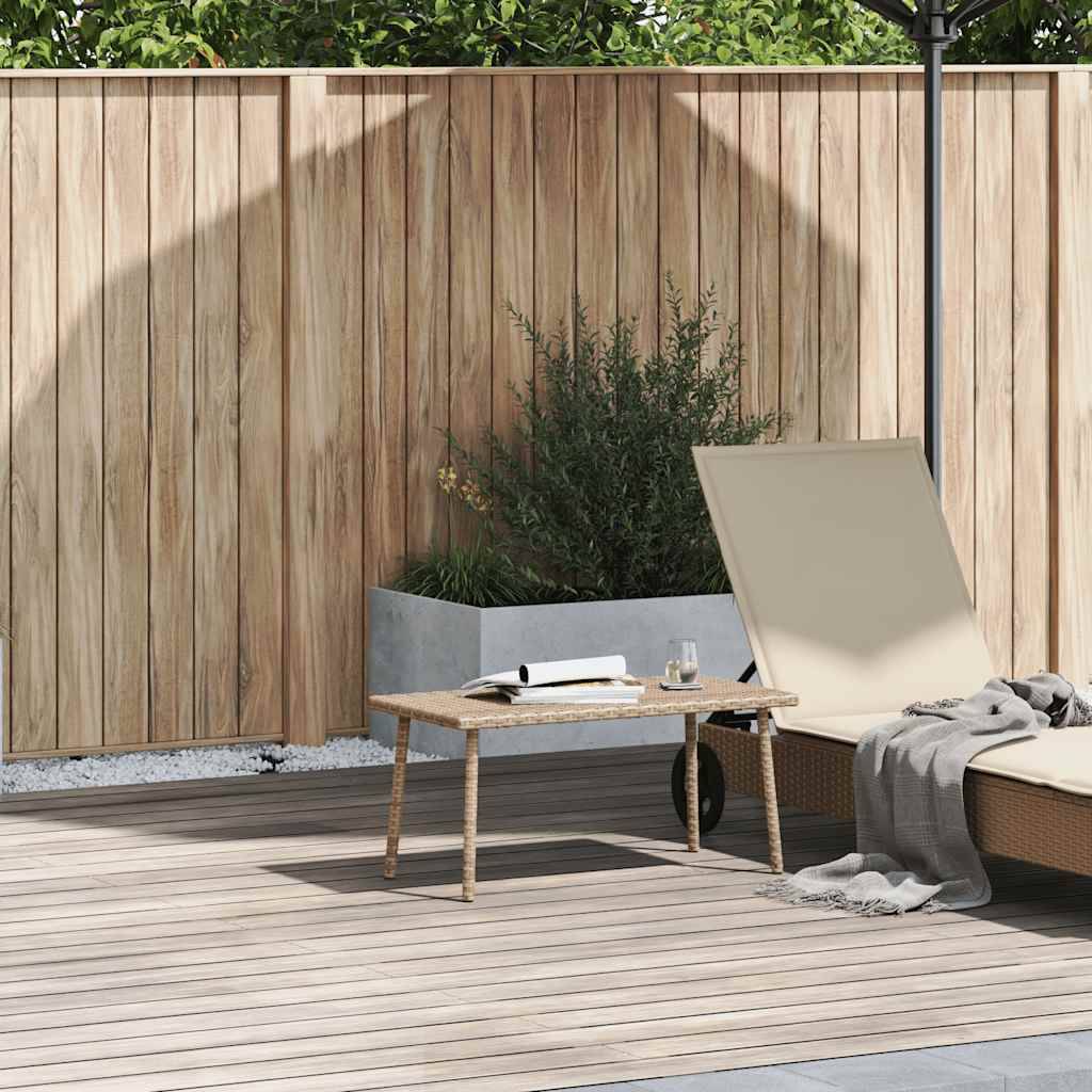 PANGIVO - Table basse de jardin rectangulaire beige résine tressée 80 x 40 x 37 cm - PANGIVO - Image 1