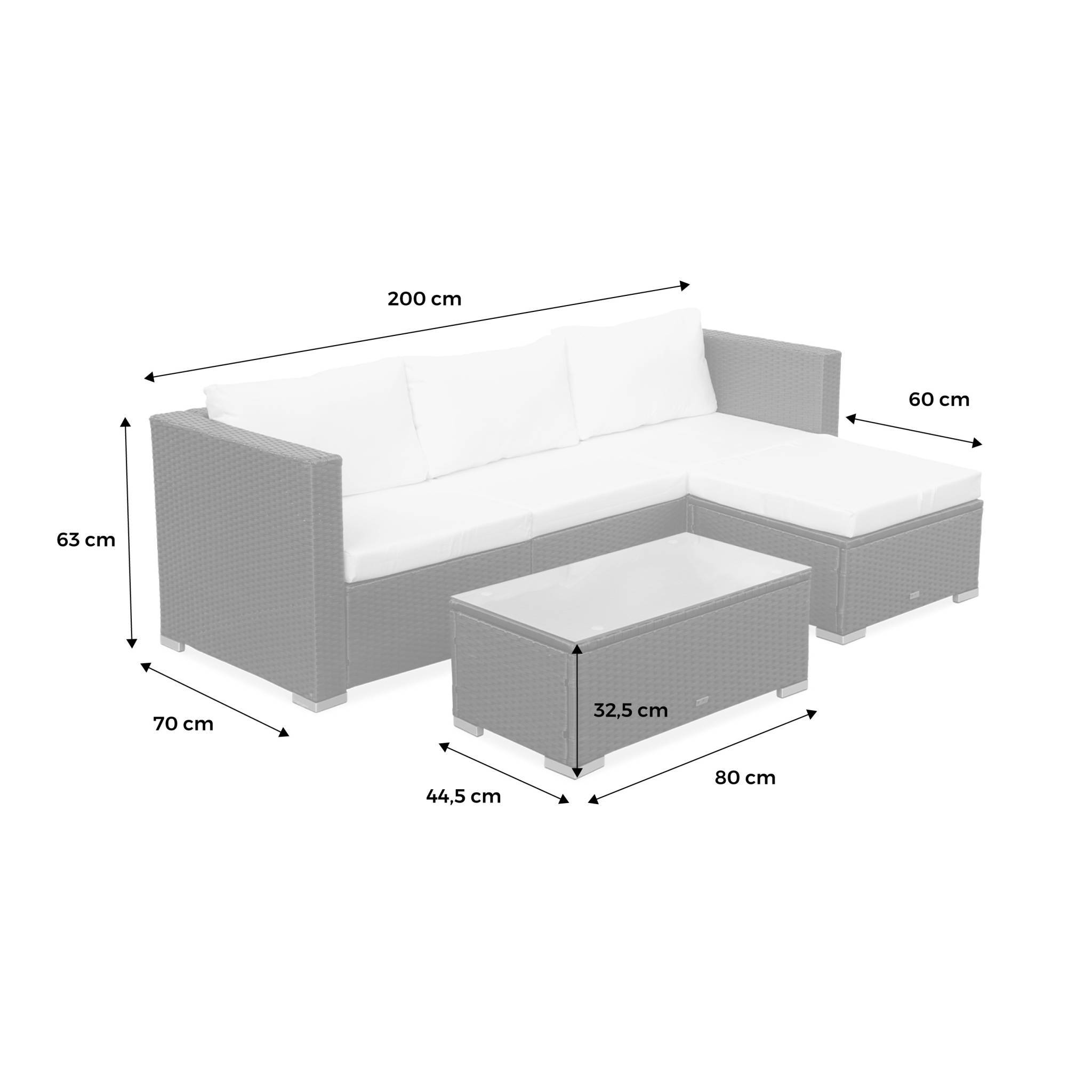 sweeek - Salon de jardin en résine pour 4 personnes - Torino – résine noir et coussins gris | sweeek - Image 4