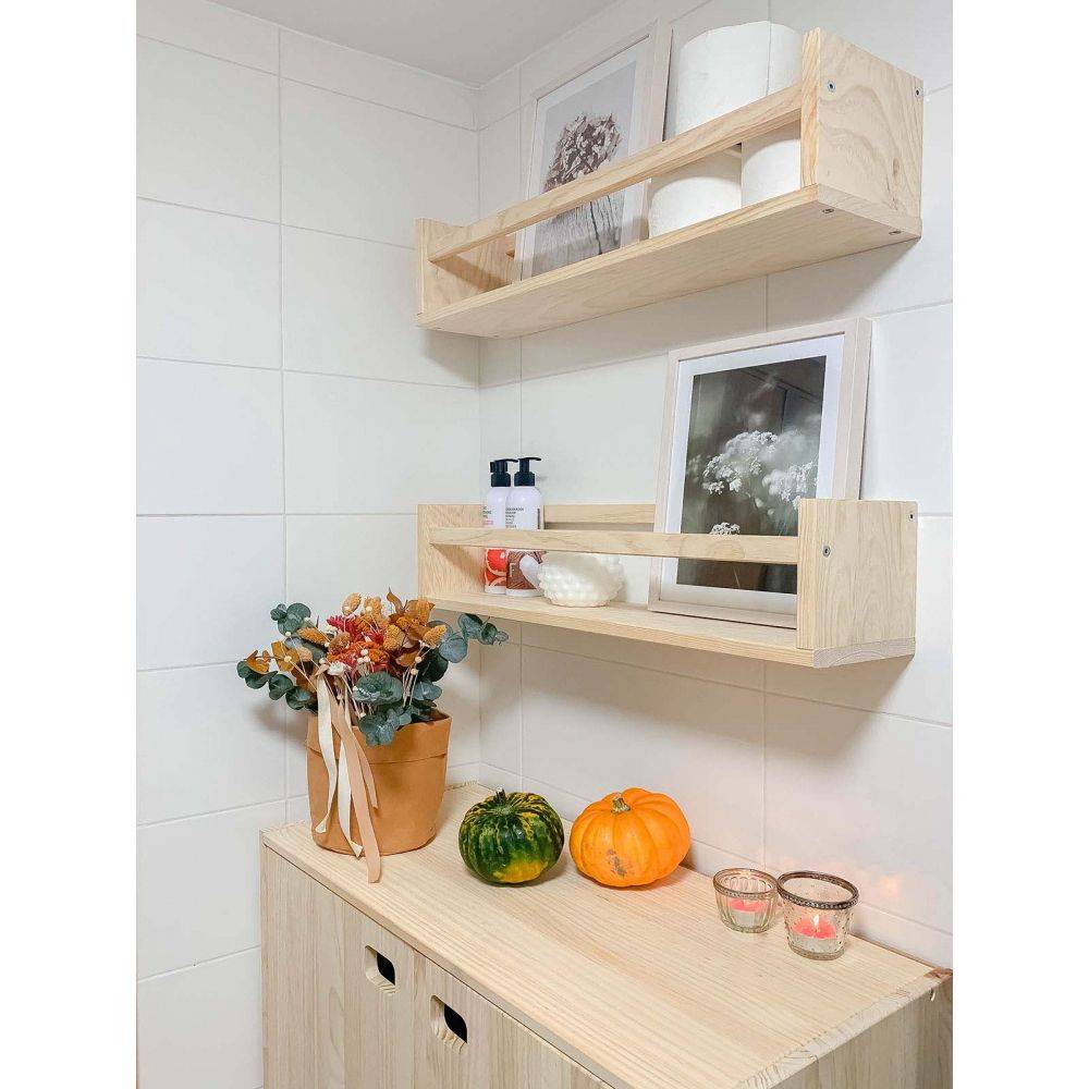 Étagère avec barre centrale en pin Kit Line 80 cm - Imagen 4
