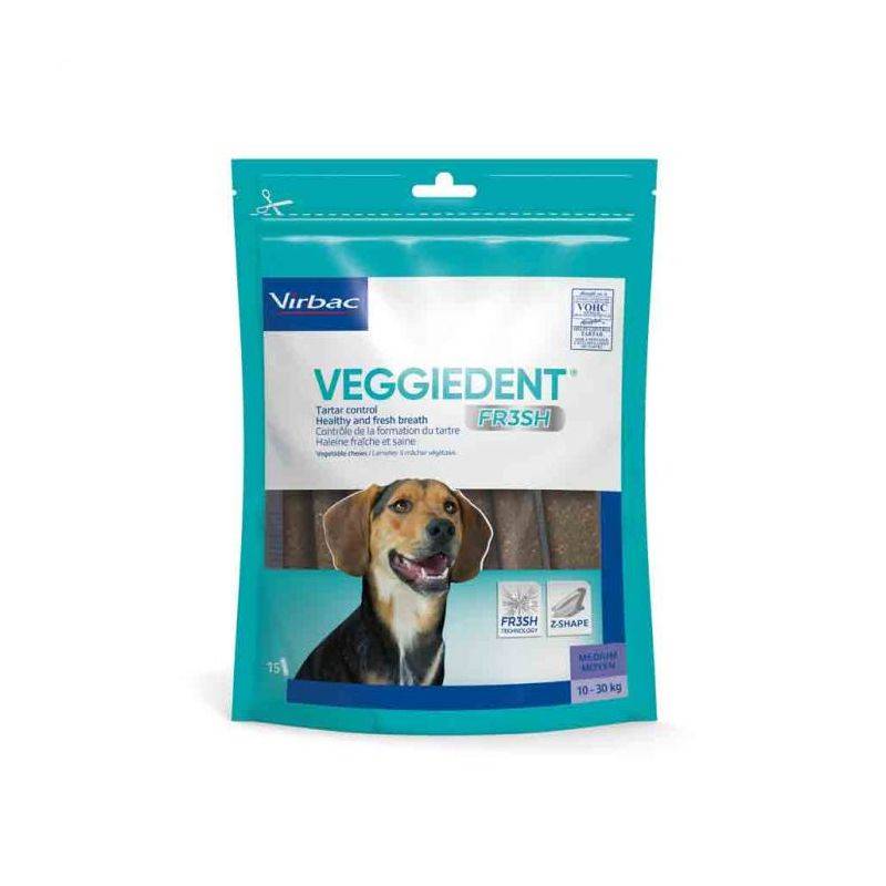 VeggieDent Fresh Virbac : Lamelles dentaires anti-plaque Chiens < 5 kg - XS - 1 Sachet de 15 lamelles - Imagen 3