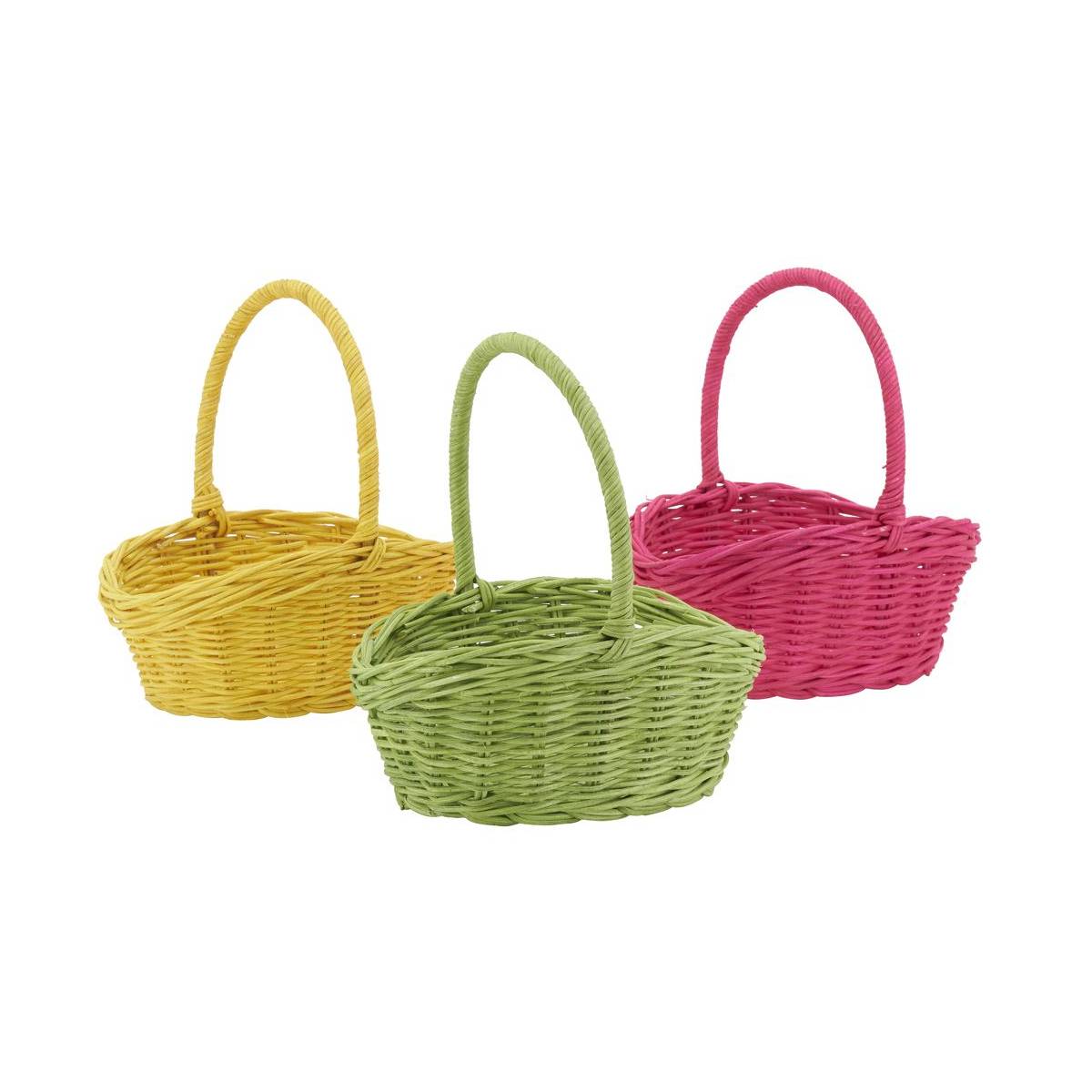 Aubry Gaspard - Paniers en rotin ovales coloris assortis Lot de 3 - Imagen 1