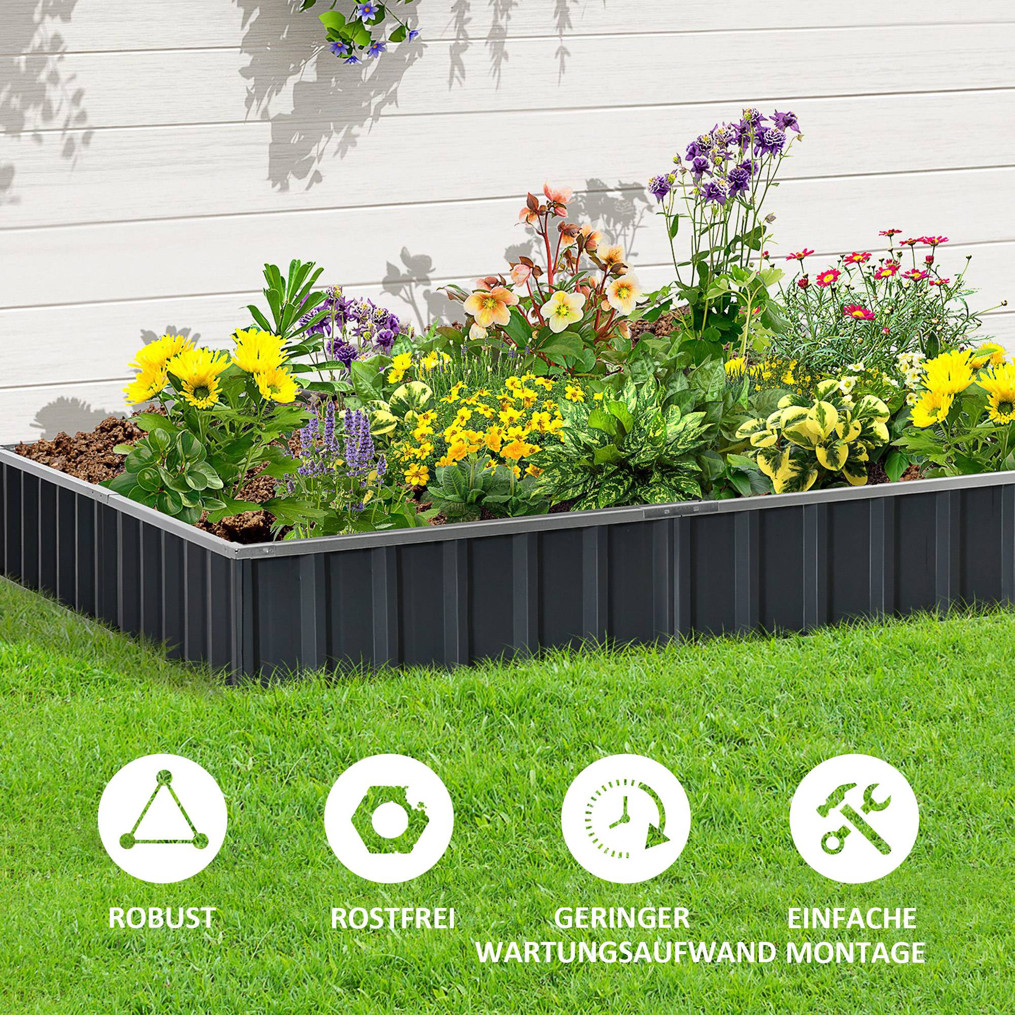 PANGIVO - Carré potager acier anthracite 258 x 90 x 30 cm - PANGIVO - Image 9