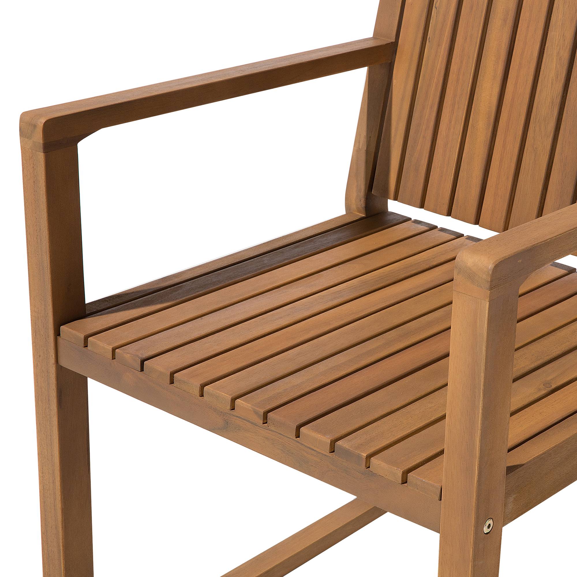 Beliani - Ensemble de Jardin composé d'une Table 180 x 90 cm et de 8 Chaises en Bois d'Accacia avec Coussins d'Assise Verts motif Feuilles Beliani - Imagen 7