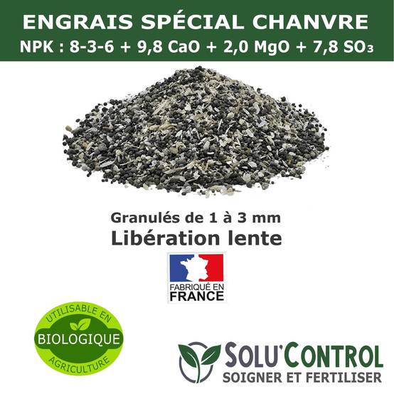 Tout pour les nuisibles - SOLU’CONTROL - 500 g - Engrais Spécial Chanvre NPK 8-3-6 - Stimule une croissance vigoureuse et un développement harmonieux du chanvre - UAB - Image 3
