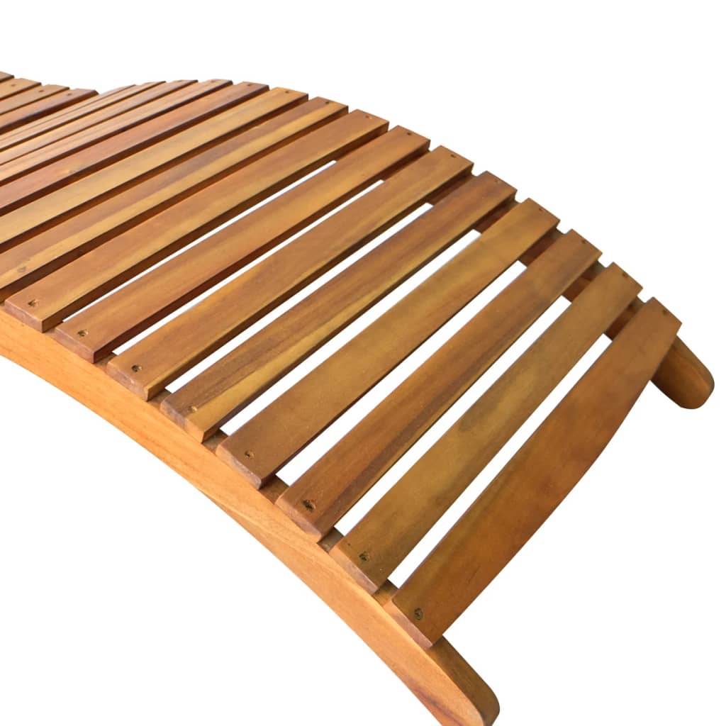 Helloshop26 - Transat chaise longue bain de soleil lit de jardin terrasse meuble d'extérieur avec coussin bois d'acacia solide - Imagen 5