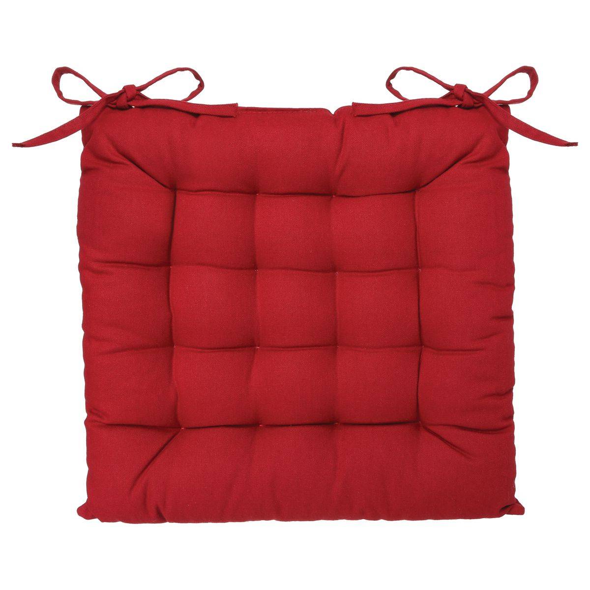 Lot de 4 Galettes de chaise en Coton Rouge 38 x 38 cm - Imagen 3