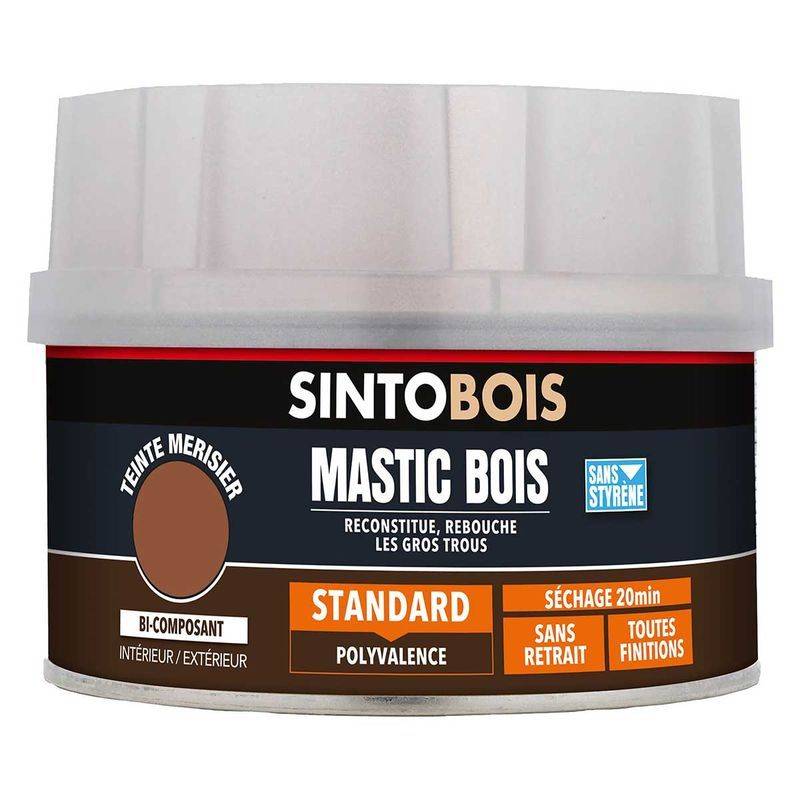 Mastic SINTOBOIS + Tube durcisseur SINTO - Sapin - Boite 500 ml - 33781 - Imagen 2