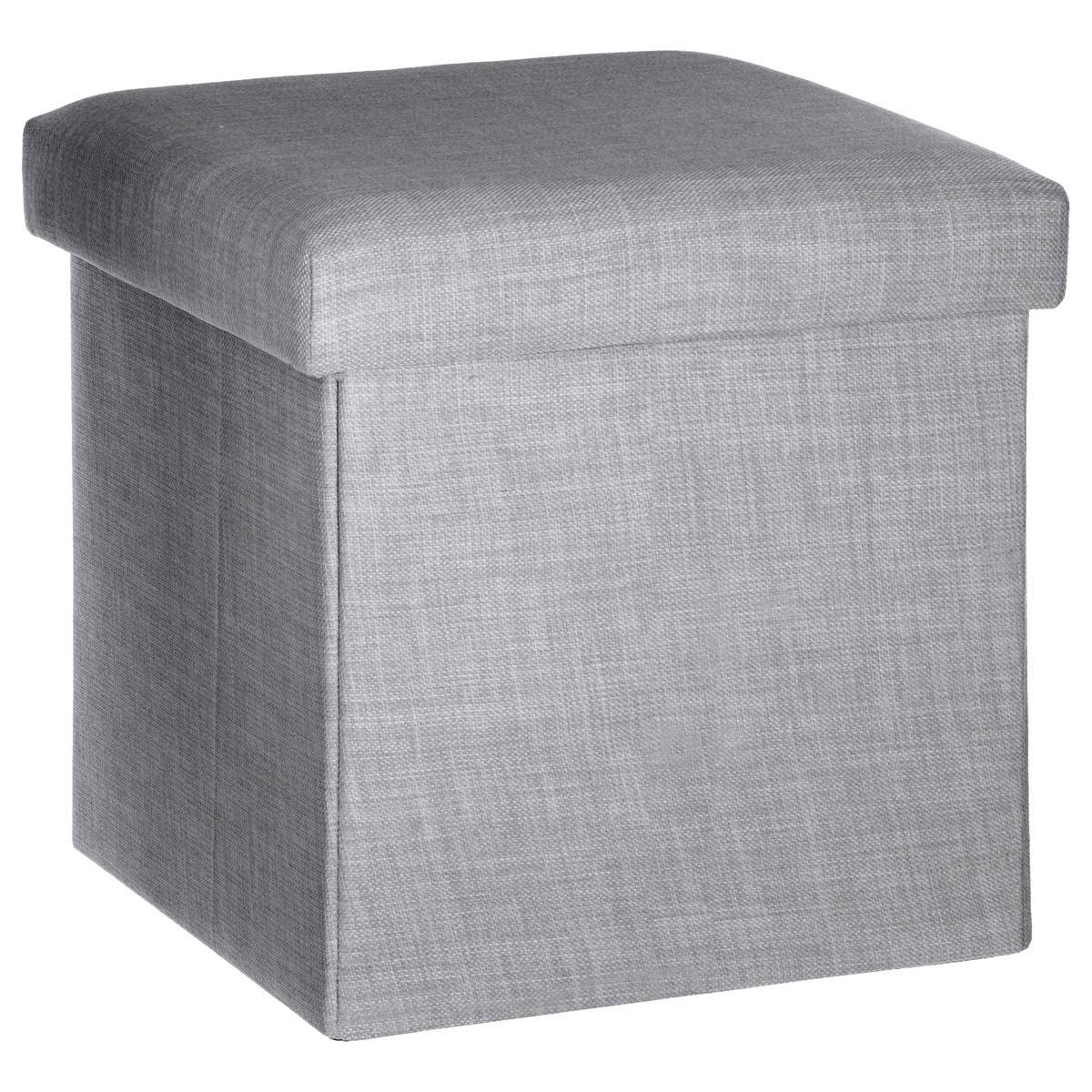 Atmosphera - Pouf pliant "Tomaz" gris souris - Atmosphera Créateur d'intérieur - Imagen 1