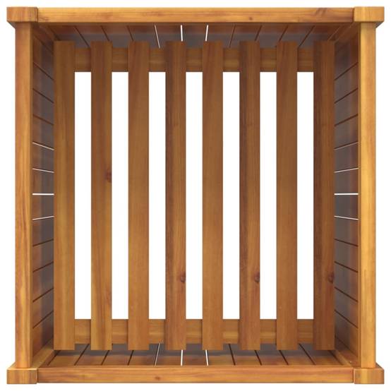 Jardinière - Bac à fleurs - Pot de fleurs avec doublure 50x50x100 cm bois massif d'acacia - Image 8