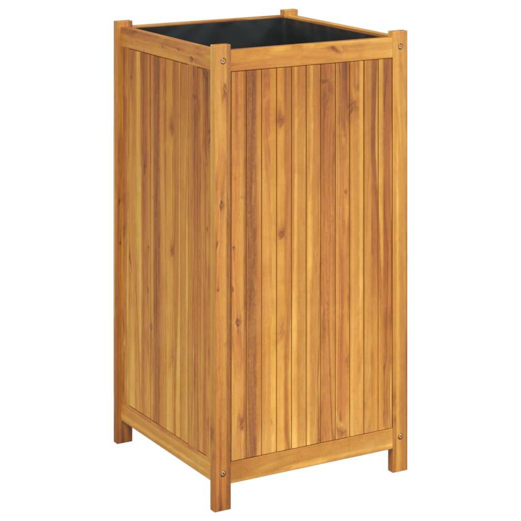 Jardinière - Bac à fleurs - Pot de fleurs avec doublure 50x50x100 cm bois massif d'acacia - Image 1
