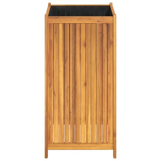 Jardinière - Bac à fleurs - Pot de fleurs avec doublure 50x50x100 cm bois massif d'acacia - Image 6