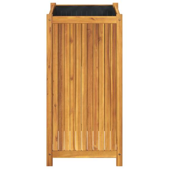 Jardinière - Bac à fleurs - Pot de fleurs avec doublure 50x50x100 cm bois massif d'acacia - Image 4