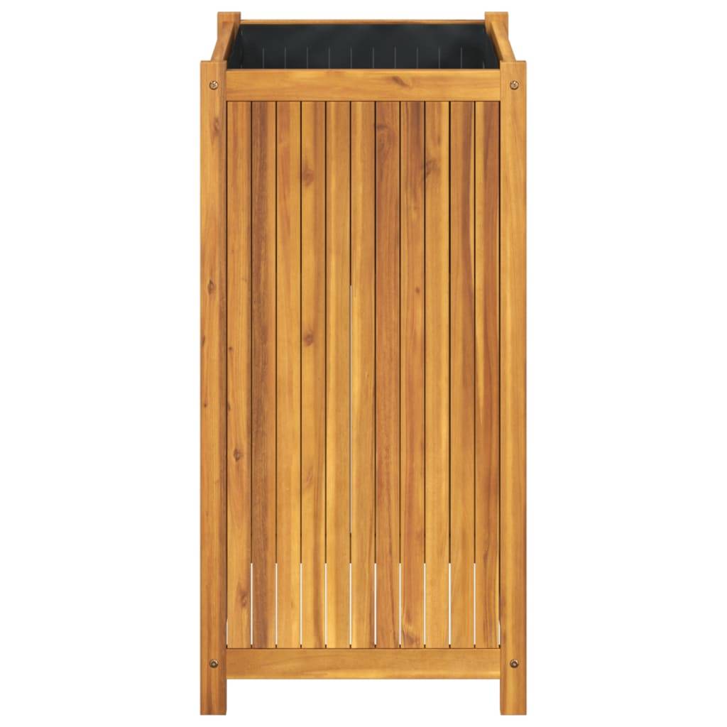 Jardinière - Bac à fleurs - Pot de fleurs avec doublure 50x50x100 cm bois massif d'acacia - Image 4